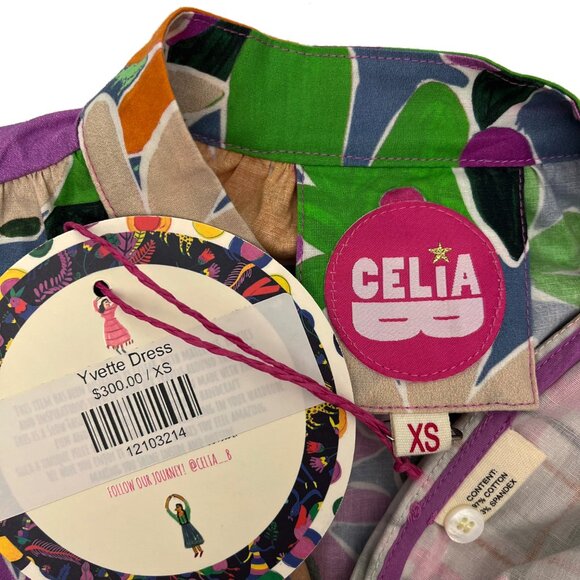 CELIA B Yvette Mini Flower Dress Flutter Sleeves Womens XS X-Small NWT New - Picture 4 of 4